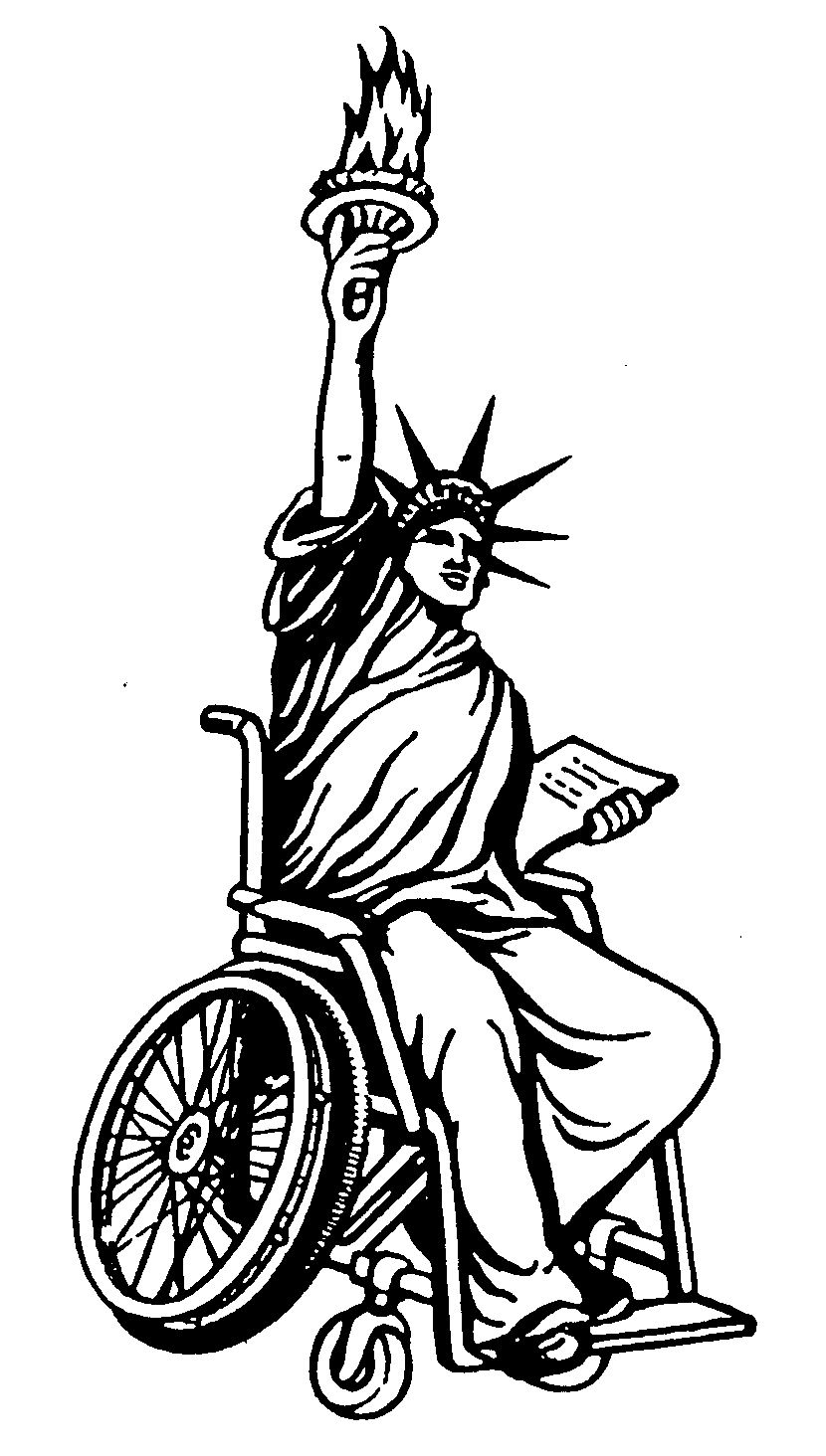 Freiheitsstatute im Rollstuhl